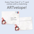 Load image into Gallery viewer, The envelope for Tree-Free’s Peace In The World card, along with the following text: “Every Tree-Free 5x7 card comes with a matching ARTvelope!”