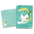 Load image into Gallery viewer, The cover of Tree-Free's Peace Dove card, along with its matching envelope.