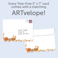 Load image into Gallery viewer, The envelope for Tree-Free’s Spooky Spiders And Pumpkins Halloween Card card, along with the following text: “Every Tree-Free 5x7 card comes with a matching ARTvelope!”