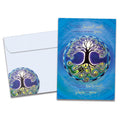 Load image into Gallery viewer, The cover of Tree-Free's Longest Night Mandala card, along with its matching envelope.