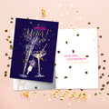 Load image into Gallery viewer, The inside of Tree-Free’s Year Of Celebration card, with the cover and envelope in the background.