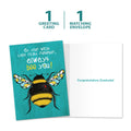 Load image into Gallery viewer, The cover and inside of Tree-Free’s Bee You card, along with the following text: “1 greeting card, 1 matching envelope”