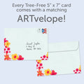 Load image into Gallery viewer, The envelope for Tree-Free’s Little Things card, along with the following text: “Every Tree-Free 5x7 card comes with a matching ARTvelope!”
