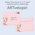 Load image into Gallery viewer, The envelope for Tree-Free’s Who I Am card, along with the following text: “Every Tree-Free 5x7 card comes with a matching ARTvelope!”