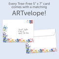 Load image into Gallery viewer, The envelope for Tree-Free’s Our Bond card, along with the following text: “Every Tree-Free 5x7 card comes with a matching ARTvelope!”