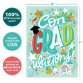 Load image into Gallery viewer, The cover of Tree-Free’s Proud of You card with lines demonstrating its 5x7 dimensions, along with the following text: “100% PCW recycled paper, proudly made in the USA, sustainably printed on extra-thick card stock”