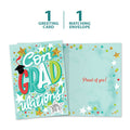 Load image into Gallery viewer, The cover and inside of Tree-Free’s Proud of You card, along with the following text: “1 greeting card, 1 matching envelope”