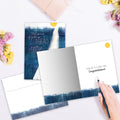 Load image into Gallery viewer, The inside of Tree-Free’s Great Start card, with the cover and envelope in the background.