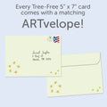 Load image into Gallery viewer, The envelope for Tree-Free’s Everyday Appreciation card, along with the following text: “Every Tree-Free 5x7 card comes with a matching ARTvelope!”