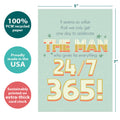 Load image into Gallery viewer, The cover of Tree-Free’s Everyday Appreciation card with lines demonstrating its 5x7 dimensions, along with the following text: “100% PCW recycled paper, proudly made in the USA, sustainably printed on extra-thick card stock”