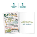 Load image into Gallery viewer, The cover and inside of Tree-Free’s Dad's Tools card, along with the following text: “1 greeting card, 1 matching envelope”