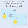 Load image into Gallery viewer, The envelope for Tree-Free’s Bright Future card, along with the following text: “Every Tree-Free 5x7 card comes with a matching ARTvelope!”