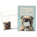 Load image into Gallery viewer, The cover of Tree-Free's Puggin Ridiculous card, along with its matching envelope.