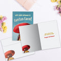 Load image into Gallery viewer, The inside of Tree-Free’s Fantas-Taco card, with the cover and envelope in the background.