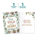 Load image into Gallery viewer, The cover and inside of Tree-Free’s Wild at Heart card, along with the following text: “1 greeting card, 1 matching envelope”
