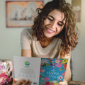 Load image into Gallery viewer, Lifestyle image(s) featuring Tree-Free’s Oh Happy Day card
