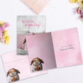 Load image into Gallery viewer, The inside of Tree-Free’s Spa Day card, with the cover and envelope in the background.