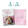 Load image into Gallery viewer, The cover and inside of Tree-Free’s Spa Day card, along with the following text: “1 greeting card, 1 matching envelope”