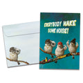 Load image into Gallery viewer, The cover of Tree-Free's Make Some Noise card, along with its matching envelope.