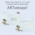 Load image into Gallery viewer, The envelope for Tree-Free’s Make Some Noise card, along with the following text: “Every Tree-Free 5x7 card comes with a matching ARTvelope!”