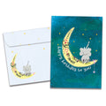 Load image into Gallery viewer, The cover of Tree-Free's Over The Moon card, along with its matching envelope.