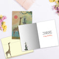 Load image into Gallery viewer, The inside of Tree-Free’s New Heights card, with the cover and envelope in the background.