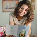 Load image into Gallery viewer, Lifestyle image(s) featuring Tree-Free’s Ripe Avocados card