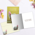 Load image into Gallery viewer, The inside of Tree-Free’s Embarrassed Bunny card, with the cover and envelope in the background.