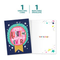 Load image into Gallery viewer, The cover and inside of Tree-Free’s Awesome Human card, along with the following text: “1 greeting card, 1 matching envelope”