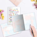 Load image into Gallery viewer, The inside of Tree-Free’s Special Day card, with the cover and envelope in the background.