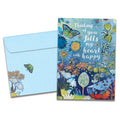 Load image into Gallery viewer, The cover of Tree-Free's Fills My Heart card, along with its matching envelope.