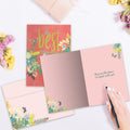 Load image into Gallery viewer, The inside of Tree-Free’s Best Moments card, with the cover and envelope in the background.