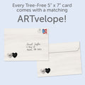 Load image into Gallery viewer, The envelope for Tree-Free’s BFFs card, along with the following text: “Every Tree-Free 5x7 card comes with a matching ARTvelope!”