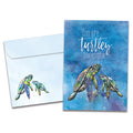Load image into Gallery viewer, The cover of Tree-Free's Turtley Awesome card, along with its matching envelope.