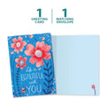 Load image into Gallery viewer, The cover and inside of Tree-Free’s Beautiful With You card, along with the following text: “1 greeting card, 1 matching envelope”