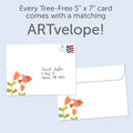 Load image into Gallery viewer, The envelope for Tree-Free’s 100 Percent Awesome card, along with the following text: “Every Tree-Free 5x7 card comes with a matching ARTvelope!”