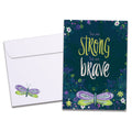 Load image into Gallery viewer, The cover of Tree-Free's Strong and Brave card, along with its matching envelope.