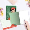 Load image into Gallery viewer, The inside of Tree-Free’s Stronger than you think card, with the cover and envelope in the background.