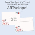 Load image into Gallery viewer, The envelope for Tree-Free’s Unlimited Empathy card, along with the following text: “Every Tree-Free 5x7 card comes with a matching ARTvelope!”