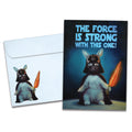 Load image into Gallery viewer, The cover of Tree-Free's Force Is Strong card, along with its matching envelope.