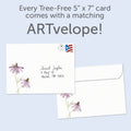 Load image into Gallery viewer, The envelope for Tree-Free’s Memory A Blessing card, along with the following text: “Every Tree-Free 5x7 card comes with a matching ARTvelope!”