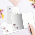 Load image into Gallery viewer, The inside of Tree-Free’s Memory A Blessing card, with the cover and envelope in the background.