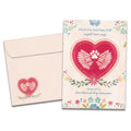 Load image into Gallery viewer, The cover of Tree-Free's Pet Angel Wings card, along with its matching envelope.