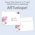 Load image into Gallery viewer, The envelope for Tree-Free’s Strength and Courage card, along with the following text: “Every Tree-Free 5x7 card comes with a matching ARTvelope!”