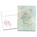 Load image into Gallery viewer, The cover of Tree-Free's Two Hearts card, along with its matching envelope.