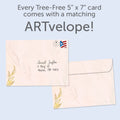Load image into Gallery viewer, The envelope for Tree-Free’s Love Is Love card, along with the following text: “Every Tree-Free 5x7 card comes with a matching ARTvelope!”