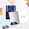 Load image into Gallery viewer, The inside of Tree-Free’s Blanket Hogger card, with the cover and envelope in the background.