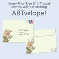 Load image into Gallery viewer, The envelope for Tree-Free’s All-In card, along with the following text: “Every Tree-Free 5x7 card comes with a matching ARTvelope!”