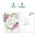 Load image into Gallery viewer, The cover and inside of Tree-Free’s Best Thing card, along with the following text: “1 greeting card, 1 matching envelope”