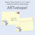 Load image into Gallery viewer, The envelope for Tree-Free’s Floral Bouquet card, along with the following text: “Every Tree-Free 5x7 card comes with a matching ARTvelope!”